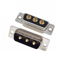 High Current D-Sub Connectors 3W3 Male Power Contact DIP Type Straight