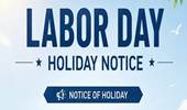 2026 LABOR DAY HOLIDAY NOTICE